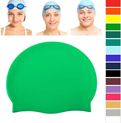 JoggabomsSwim Cap Silicone – Keeps Hair Dry - Easy Fit – Popular for Kids, Adults
