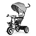 Price comparison product image Fascol 6 in 1 Kids Tricycle with Adjustable Children Trike Bike Awning Suitable for 12 Months -5 Years old kids Maximum Weight 35 kg (Gray)
