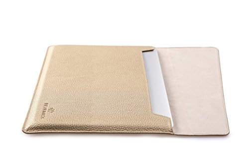 SunSmart Einfache Umschlagart 13.3-Zoll-Laptop-Leder Schutzhülle Tasche mit Magnetverschluss für MacBook Air 13.3“(golden) - 4