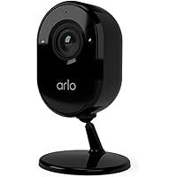 Arlo Essential Indoor Telecamera WiFi Interno, Videocamera Sorveglianza Cablata, Sirena Allarme Casa, Sensore Di Movimento, V