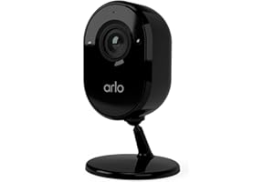 Arlo Indoor Telecamera Wi-Fi Interno, 1080p HD, 130° Visione Notturna, Sirena, Rilevamento Movimento, Audio Bidirezionale, Compatibile con Alexa, Prova Arlo Secure Inclusa, 1 Telecamera, Nera