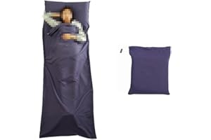 CuiCanfla Saco de Dormir 210 x 75 cm, Sábana para Saco de Dormir, Forro para Saco de Dormir Sábana de Viaje con Compartimiento de Almohada Agregado para Hotel, Camping, Excursiones, Alpinismo