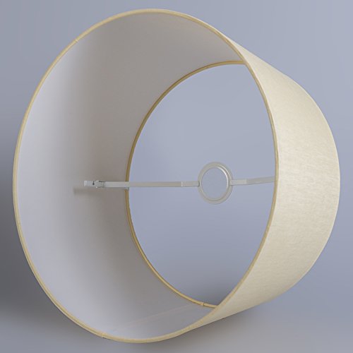 QAZQA Leinen Lampenschirm 40cm rund DS E27 leinen creme , Rund konisch Schirm Pendelleuchte, Schirm Stehleuchte, - 5