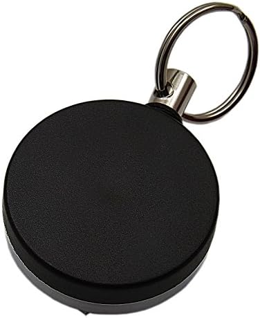 Practical rollmatic Keychain of Metal in Black/Silver - Extra Tear-Resistant Cord