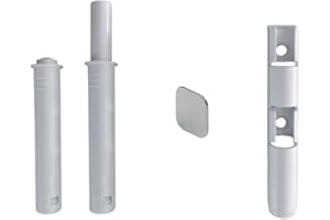 INDAUX Sistema di apertura a scatto anta, sportello CON CALAMITA - PREMI E APRI push cricchetto. Include Base Esterna E Piastrina Magnetica (55mm - 20mm, Grigio Chiaro)