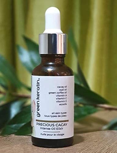 NOUVEAU! - Green Keratin Precious Cacay Elixir Huile de Soin Visage Nuit Intensif, 30ml (L'emballage varie)