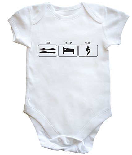 HippoWarehouse Eat Sleep Surf baby vest boys girls