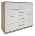 Produktbild Kommode weiß/sonoma eiche Kinderzimmer Jugendzimmer Schrank Sideboard Schubladenkommode Aufbewahrung Highboard Mehrzweckschrank