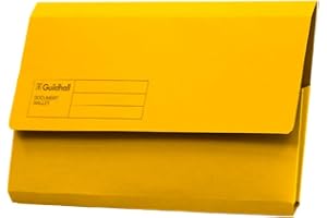 Exacompta Guildhall Document Wallets, 285gsm, Foolscap - Yellow, Pack of 50