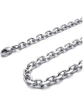 Damen Halskette - SODIAL(R)Schmuck Damen Kette, Edelstahl 