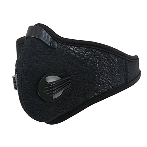 Unisex Anti-Staub Halbe-Gesichtsmaske Mundmaske mit Aktivkohlefilter und Ausatemventil für Fahrrad MTB Motorrad Bike Reiten Radsport - 2