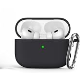 Soft Yumuşak Lansman Esnek Silikon Airpods Pro 2 ile uyumlu İ&ccedil;i Kadife Kulaklık Kılıfı ve Karabina Anahtarlık (Siyah, Airpods