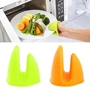 Generic Green: 1Pc Baking BBQ Cook Tools Kitchen Non-Slip Heat Resistant Oven Mitts Silicone Glove Grip Oven Pot Holder