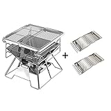 -DESIGNED TO LAST: Erleben Sie leckere Grillgerichte überall mit einem tragbaren Holzkohlegrill, der die Haltbarkeit bringt. Während andere schnell rosten oder sich aus der Form verhüllen, haben wir unsere Arbeit mit hitzebeständigem und rostbeständigem Edelstahl gemacht, der Sie noch über Jahre grillen wird.