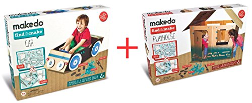 Preisvergleich Produktbild 2x makedo BASTEL SET Auto + Spielhaus