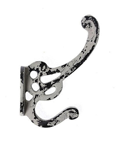 Garderobenhaken Haken Wandhaken Gusseisen grau Vintage- Stil flach schmal