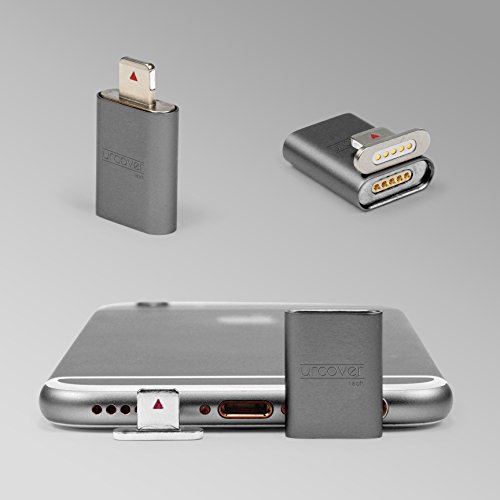 Original Urcover® Tech Snap Adapter Set Magnetisches iPhone Lightning Kabel Adapter Grau Snap [ FAST CHARGING ] für Apple Smartphones iPhone - 4