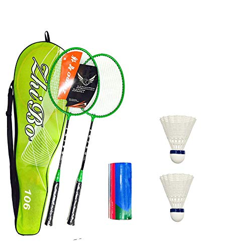 HyAiderTech Pack de 2 Raquetas de Bádminton, Raqueta Ligera de Bádminton con Aleación de Carbono Deportiva, Que Incluye 2 Raquetas / 1 Bolsa de Transporte, 2 Bádminton/ 1 Bolsa de Transporte (D)