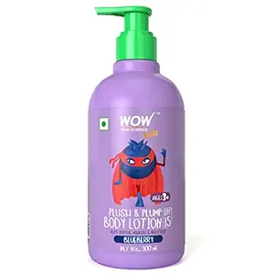 WOW Skin Science Kids Plush & Plump Body Lotion - Blueberry - SPF 15 - No Parabens, Mineral Oil, Silicones & Color - 300mL