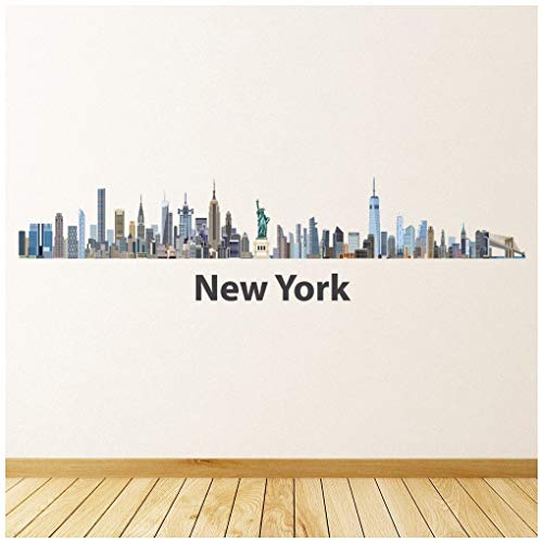 azutura Skyline di New York City Adesivo Murale Disponibile in 8 Dimensioni Digitale