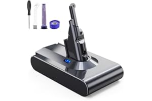 EVARY 8000mAh Batteria per Dyson V8 Absolute SV10,V8 Batteria di Ricambio per Dyson V8 Animal V8 Fluffy V8 Absolute Aspirapolvere con 2PCS Pre Filtri