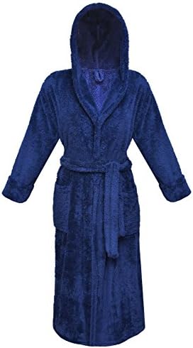 Postero PN102 Luxury Hooded Fleece Long Bathrobe Dressing Gown
