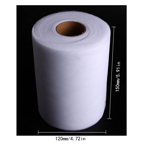 Andux Tüllstoff Tülldekostoff für Kleidung Deko Hochzeit Party Hochzeit Party Auto Dekoration 6 “ X 100 Yards HLBJS-02 (Weiß) - 2