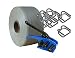 Produktbild SPAR SET: Umreifungsset mit 19mm Textilband * Umreifungs Set Bündelset Bündelgerät Textilbandumreifung * Drahtklammern Verschlussklemmen * von unipak