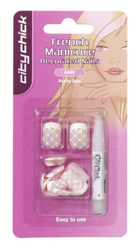 City Chick Star Fishnet Bare Petite Nails with 1g Nail Glue(20 Nails)