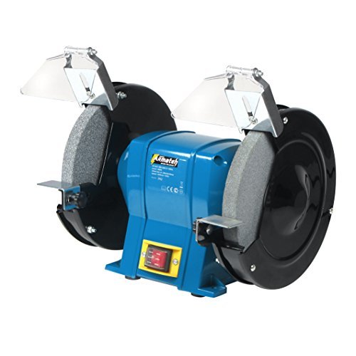 680 Watt Schleifbock 9,5kg Doppelschleifbock Schleifmaschine Doppel Schleifer, 2950U/min, Gehäuse komplett aus Metall, Steckdosenbetrieb