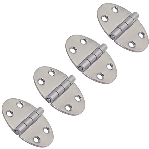 Preisvergleich Produktbild 4 Stück Mini Edelstahl Scharnier Oval Türband Türscharnier Edelstahlscharnier Beschlag V2A