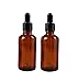 4PCS 50ml 1.7oz Empty Refillable Amber Glass Essential Oil Bottle Vial Container with Glass Eye Dropper