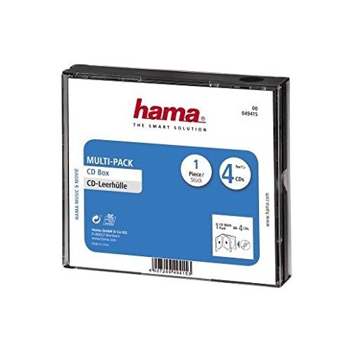 Hama CD-Leerhülle (geeignet für 4 CDs/ DVDs/ Blu-rays, Multipack, 4in1, CD-Schutzhülle) schwarz