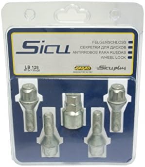 1 Set SICU Rim Locks Anti-Theft Thread M12 x 1.5 28 mm SW19 SW17 – Ball and Adaptor by Farad/Wheel Locks/Farad/Set/Made in Italy/Alloy/Steel Wheel/SW 17/19 mm/Steel/Kebu/BMW/Mercedes/Opel/Renault/VOLKSWAGEN/ Series 3, Series 5/Series 7/A Class/B Class/C Class/CLK/SLK/E Class/Corsa/Tigra/Vectra/Signum/Omega/Agila/Astra/Megane/Laguna/Passat/Jetta/Scirocco/Golf/Polo/Seave/Rims/Wheels