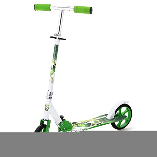 ZEARO Patinete Scooter para Niños Plegable Aleación de Aluminio Altura Ajustable Verde