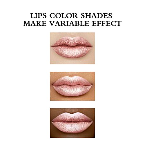 Travelmall Metallische Farben Matte Liquid Lipstick Langlebig Matte Liquid Lipstick in einem Metallic Hue Gold Pink - 2