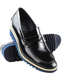 ZERIMAR Zapatos con alzas para caballeros de 8 cms 100% piel de primera calidad Forro interior de piel Color negro
