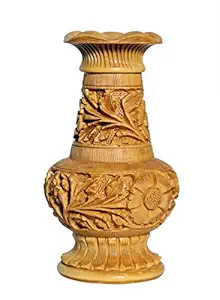 Murli Handicrafts Wooden Designer Flower Vase Flower Pot for Home Decor (Brown)