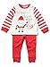 M&Co Baby Long Sleeve Stripe Print Ive Been Very Good Slogan Top And Trouser Christmas Pyjamas Set Red 9/12 Mnths