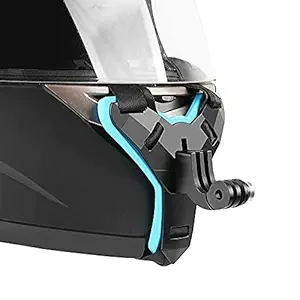 CARTHRILL Motorcycle Helmet Strap Mount Front Chin Mount for GoPro Hero 2018/7/6/5/4/3, Session, SJCAM, AKASO, Campark, Polaroid, YI Action Camera Helmet Mount Curved