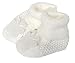 Lovely White or Pink knitted booties (WHITE)
