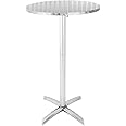 Bolero Flip Top Poseur Table Stainless Steel - Classic Pattern with Lightweight Aluminium Base & Resistance to Corosion - 1050mmx600mm