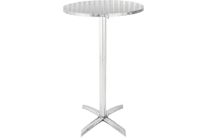 Bolero Flip Top Poseur Table Stainless Steel - Classic Pattern with Lightweight Aluminium Base & Resistance to Corosion - 1050mmx600mm