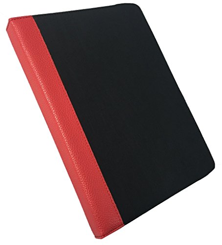 Denver TAQ-70292   TAQ-70302   TAQ-70303 7 inch Tablet Schwarz mit Roter Trimmen Universal 360 Grad Wallet Schutzh  lle Folio mit Kartensteckpl  tzen 