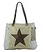 Produktbild Sunsa Handtasche Damen Tasche Shopper Schultertasche Tote große Handgelenktasche Henkeltasche Damentasche Canvastasche Weekender retro Vintage mit Canvas Leder Umhängetasche Tragetasche Stern