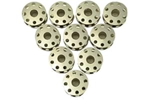 SEWING SUPPLIES DIRECT 10 Silver, Metal Industrial Lockstitch Sewing Machine Bobbins with Holes - Will Fit Brother, Juki + More Machines