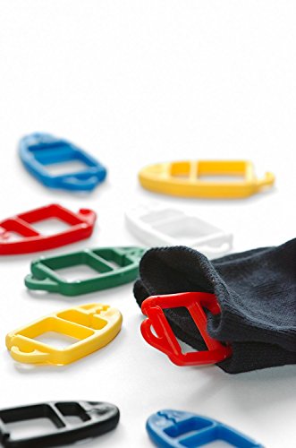 SUPI Sockenklammern Sockenclips Sockenhalter – cleveres Patent aus Finnland – stoffschonend – 15 Stück – je 5 in einer Farbe – drei verschiedene Sortierungen zur Wahl - 8