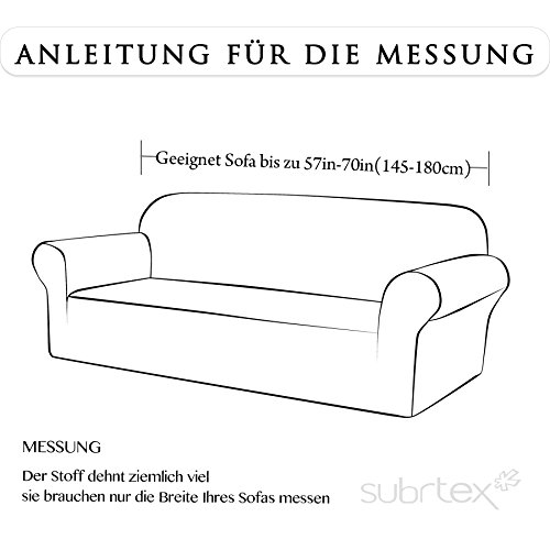 Subrtex 2-Sitzer Sofabezug Sofahusse Stretchhusse Sofaüberwurf Couchhusse Spannbezug (2-Sitzer Sofa, Dunkelrot) - 5