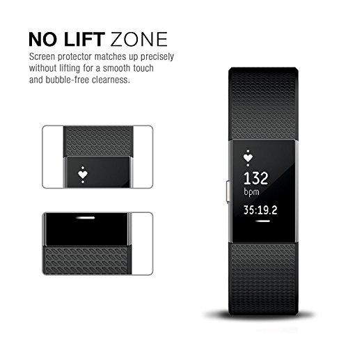  Nuevo Version  iVoler Fitbit Charge 2 Protector de Pantalla   8 Unidades  3D Curvo Cobertura Completa  l  quida Instalar   Ara  azos Resistente   No Burbujas  HD Transparente TPU Suave l  minas Protectora para Fitbit Charge 2