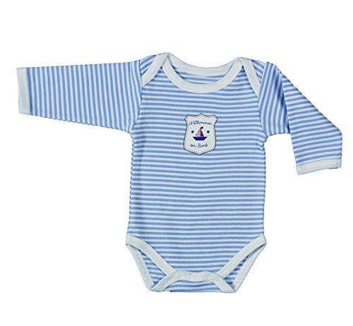 Preisvergleich Produktbild Hansekind Body hellblau gestreift Langarm Größe 62-68